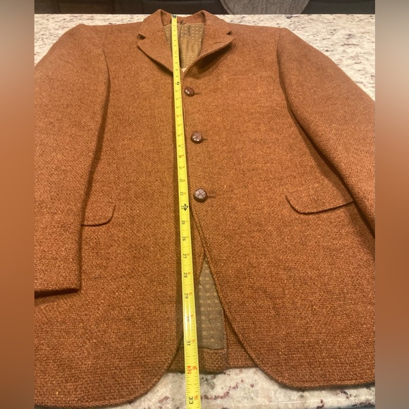 Vintage Harris Tweed men’s 42R Brown 100% Virgin Scottish Wool Blazer - Picture 6 of 8